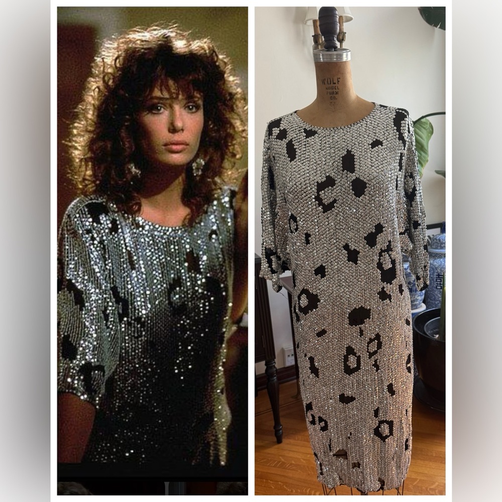 Iconic Silver Sequin Black Burnout 80’s Dress! Lisa’s Dress From Weird Science!